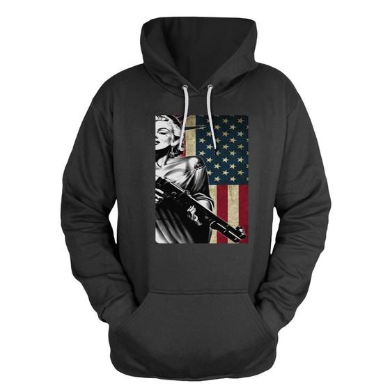 Imagem de Blusa De Frio Moletom Canguru Com Capuz Estatua EUA