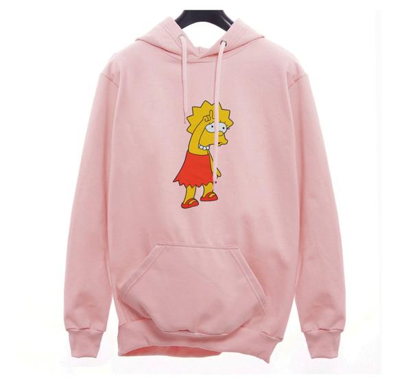 Imagem de Blusa De Frio Moletom Canguru Unissex Lisa Simpson