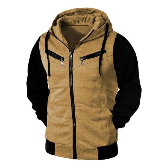 Imagem de Blusa de Frio Moletom Casaco Com Capuz Jaqueta Com Zíper