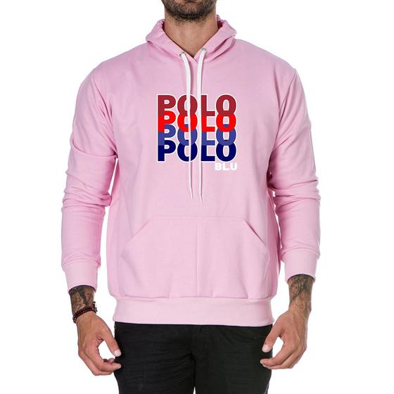 Imagem de Blusa de Frio Moletom Fechado Com Bolso e Capuz Flanelado Casual