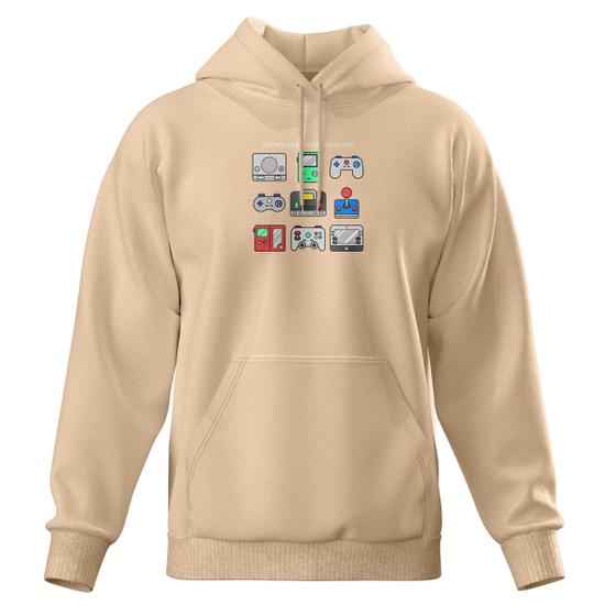 Imagem de Blusa de Frio Moletom Fechado Com Capuz Bolso Canguru Controle Video Game