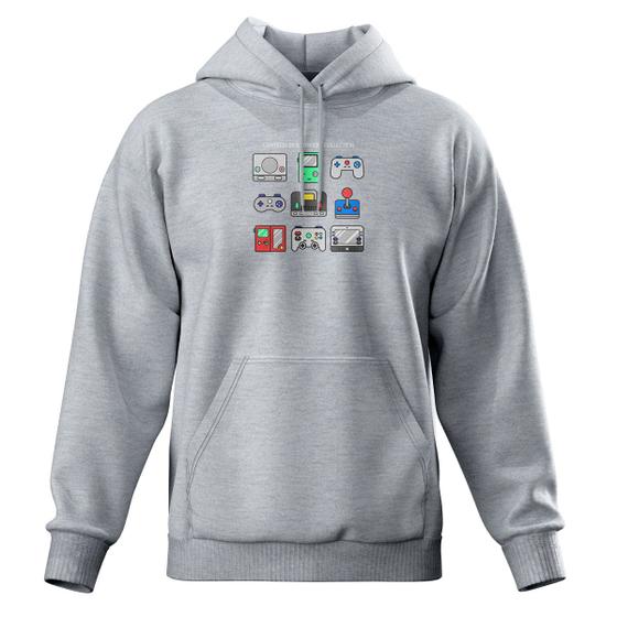 Imagem de Blusa de Frio Moletom Fechado Com Capuz Bolso Canguru Controle Video Game