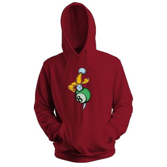 Imagem de Blusa de Frio Moletom flanelado com Capuz Estampa Digital Unissex Envio Imediato Bola Espada Cravada