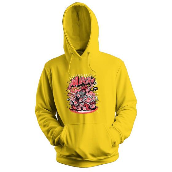 Imagem de Blusa de Frio Moletom flanelado com Capuz Estampa Digital Unissex Envio Imediato Carinhas Brava