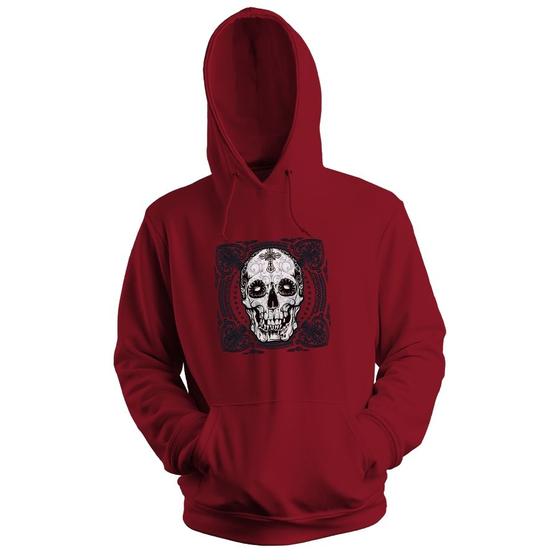 Imagem de Blusa de Frio Moletom flanelado com Capuz Estampa Digital Unissex Envio Imediato Caveira Mexican