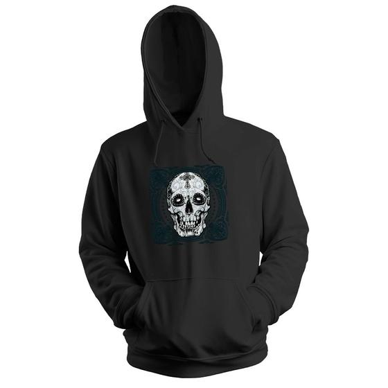 Imagem de Blusa de Frio Moletom flanelado com Capuz Estampa Digital Unissex Envio Imediato Caveira Mexican