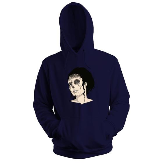 Imagem de Blusa de Frio Moletom flanelado com Capuz Estampa Digital Unissex Envio Imediato La Catrina