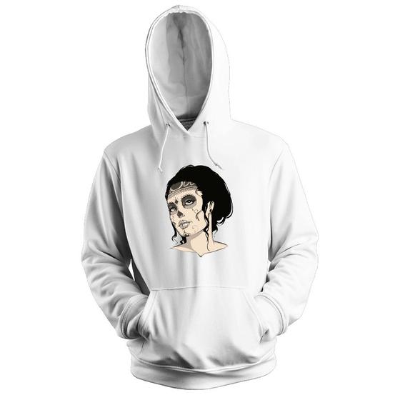 Imagem de Blusa de Frio Moletom flanelado com Capuz Estampa Digital Unissex Envio Imediato La Catrina