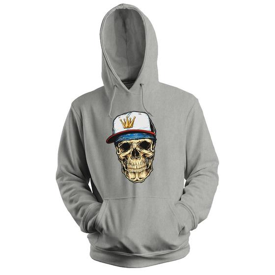 Imagem de Blusa de Frio Moletom flanelado com Capuz Estampa Digital Unissex Envio Imediato Mano Caveira Rapper