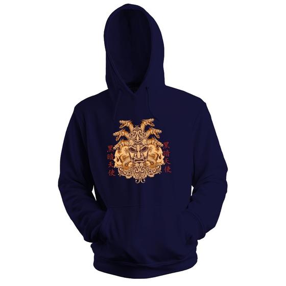 Imagem de Blusa de Frio Moletom flanelado com Capuz Estampa Digital Unissex Envio Imediato Máscara com Cabeça de Cobras