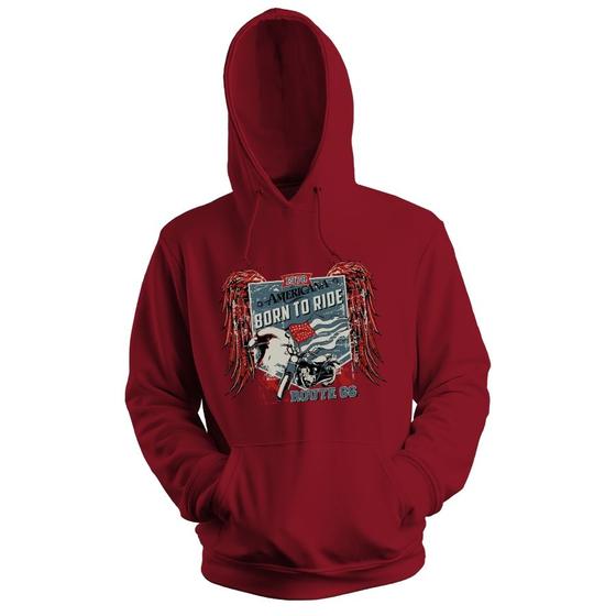 Imagem de Blusa de Frio Moletom flanelado com Capuz Estampa Digital Unissex Envio Imediato Moto com Asas