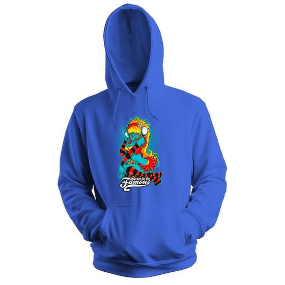 Imagem de Blusa de Frio Moletom Flanelado com Capuz Estampa Digital Unissex Envio Imediato Mulher Azul Formosa