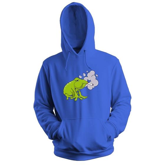 Imagem de Blusa de Frio Moletom flanelado com Capuz Estampa Digital Unissex Envio Imediato Sapo Fumante