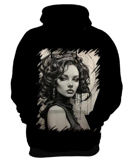 Imagem de Blusa de Frio Pintura a Carvão Mulher Arte 20