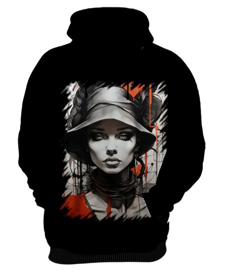 Imagem de Blusa de Frio Pintura a Carvão Mulher Arte 25