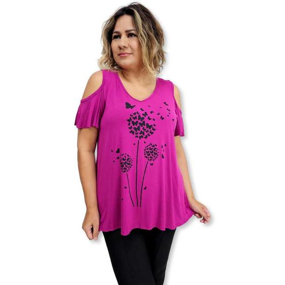 Imagem de Blusa De Malha Ciganinha Viscolycra Plus Size