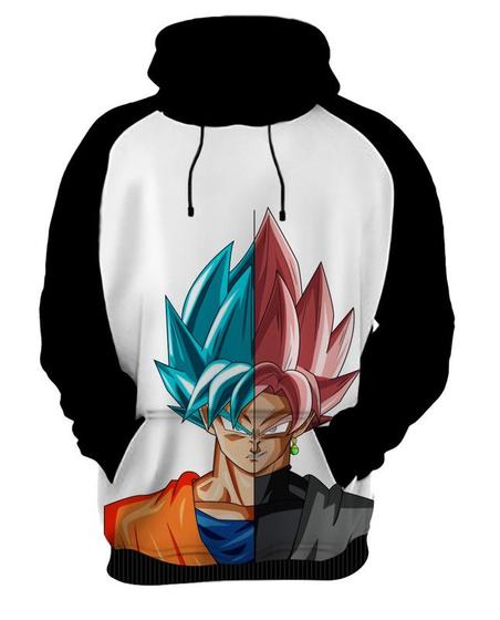 Imagem de Blusa de Moletom Capuz Canguru Anime Dragon Ball Goku Black 4_x000D_