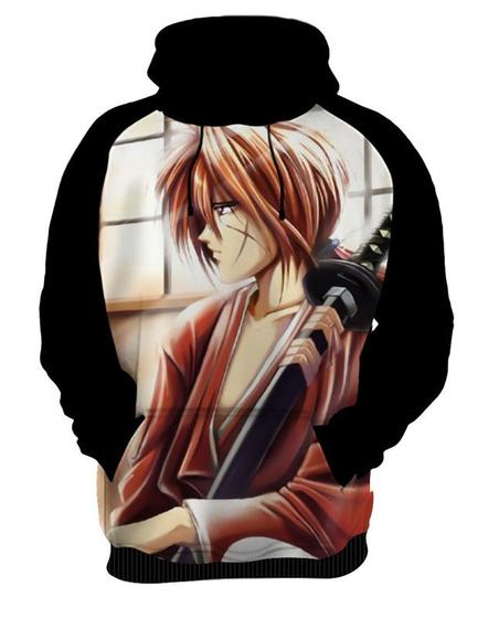 Imagem de Blusa de Moletom Capuz Canguru Anime Ruroni Kenshin Samurai X 4_x000D_