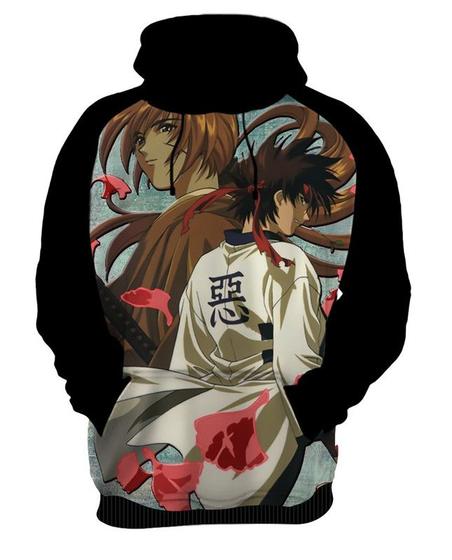 Imagem de Blusa de Moletom Capuz Canguru Anime Ruroni Kenshin Samurai X 7_x000D_