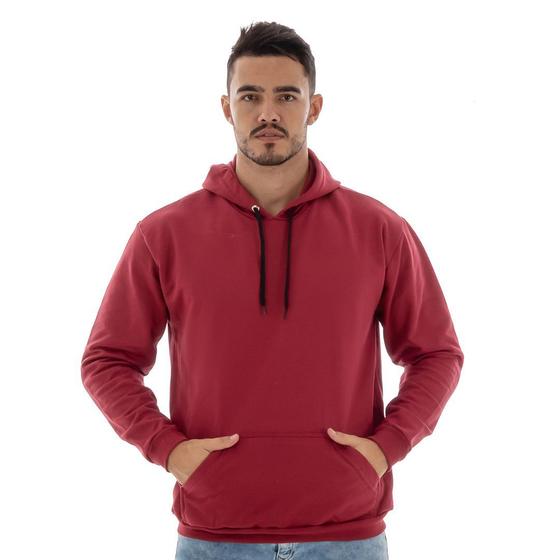 Imagem de Blusa De Moletom Feminino E Masculino Canguru Frio Liso