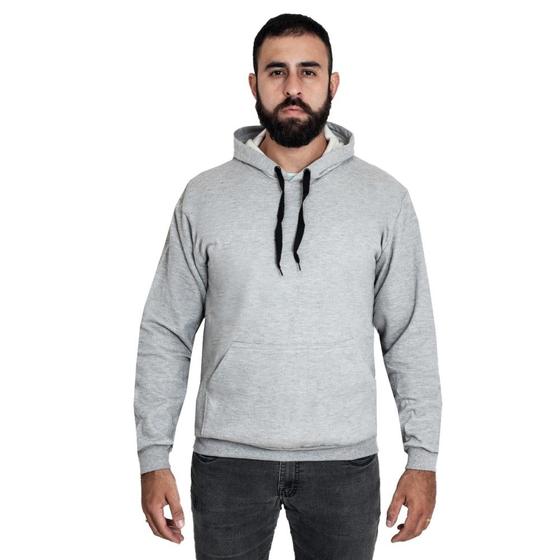 Imagem de Blusa De Moletom Lisa Fechada Amanda Block Com Capuz Ajustável E Bolso