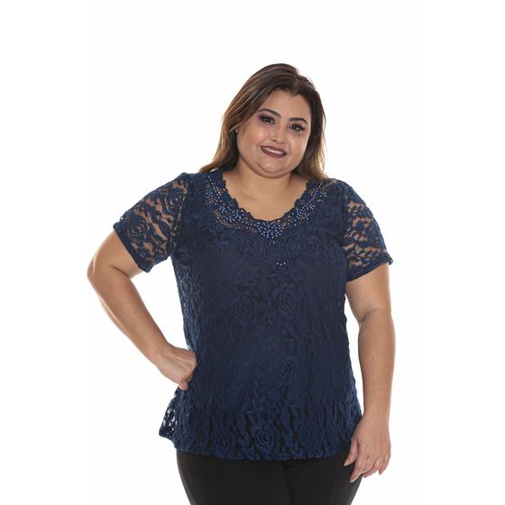 Imagem de Blusa de renda Poliamida roupa feminina PLUS SIZE cod 198