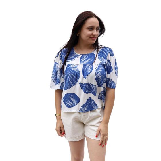 Imagem de Blusa De Tecido Viscose Estampada Cereja Rosa 72857