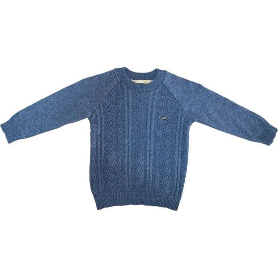 Imagem de Blusa de Tricô Trabalhada Tricô Kids Texturizada Azul