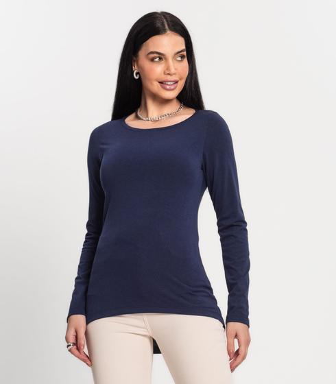 Imagem de Blusa De Viscolight Básica Feminina Kohmar Azul