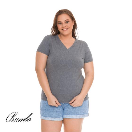 Imagem de Blusa Decote V Tamanhos Grandes Básica Plus Size Premium