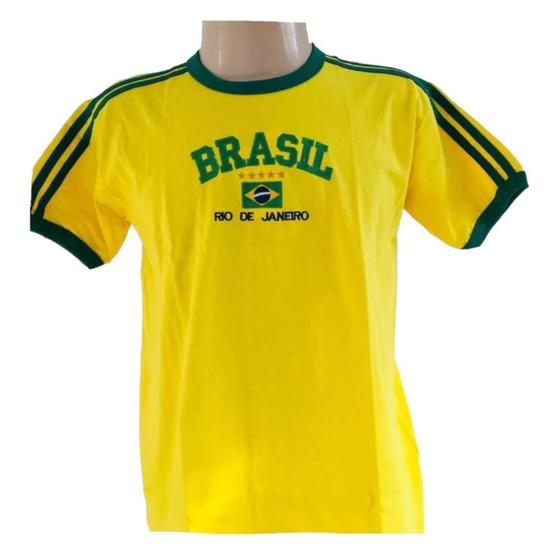 Imagem de Blusa Do Brasil Bandeira Bordada Unissex - Amarela