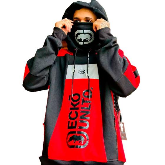 Imagem de Blusa Ecko Moletom Unltd Lançamento Com Máscara Preto e Vermelho