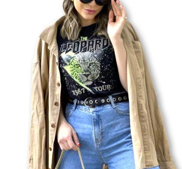 Imagem de blusa elegante feminina T-shirt leopardo