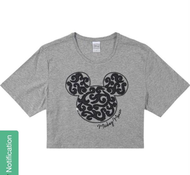 Imagem de Blusa Estilo Cropped em Meia Malha Cativa Disney