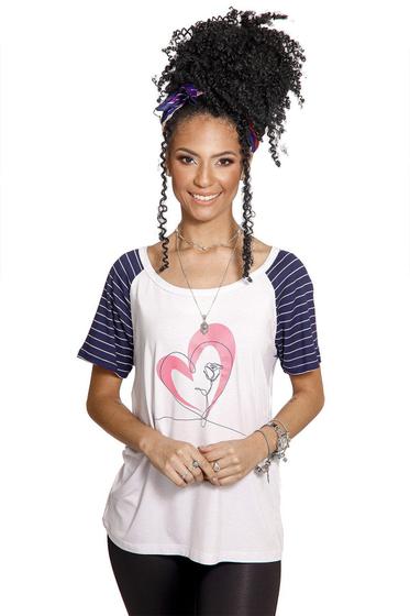 Imagem de Blusa Feminina Adulto Love Branca Racana - RAC731-BR