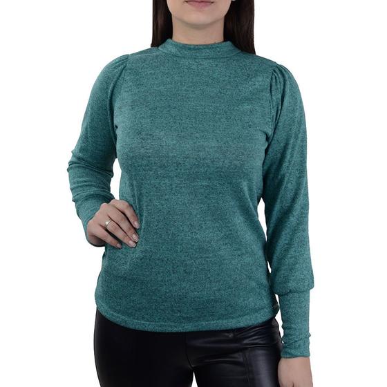 Imagem de Blusa Feminina Bruna e Bia Gola Alta Verde Mescla - 22302