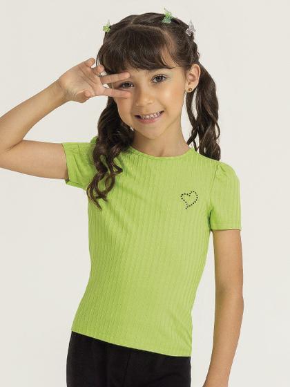 Imagem de Blusa Feminina Canelada Com Strass Cativa Kids