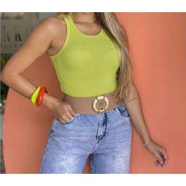 Imagem de Blusa feminina canelada nadadora moda blogueira