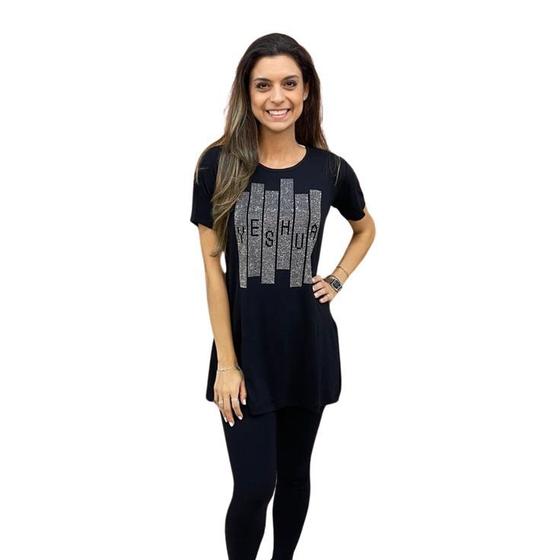 Imagem de Blusa Feminina Comprida Longa Veste Leg Cristã Yeshua Moda Evangélica