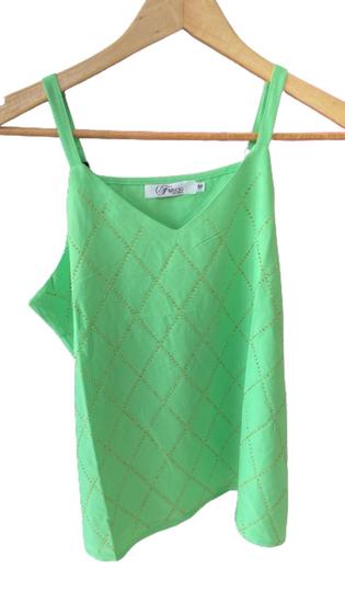 Imagem de Blusa Feminina Cor Verde Tamanho M Alfaiataria