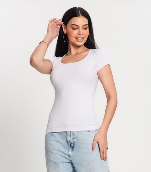 Imagem de Blusa Feminina Cotton 30 Básica Kohmar Branco