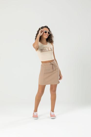 Imagem de Blusa Feminina Cropped Regata Bia Beverly Hills Algodão