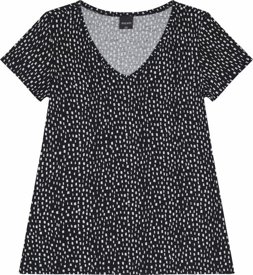 Imagem de Blusa feminina decote v 100% algodão várias estampas p ao xgg malwee