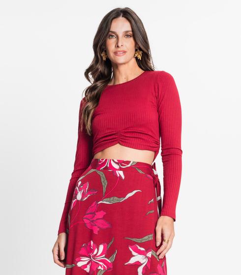 Imagem de Blusa Feminina Em Ribana Canelada Rovitex Vermelho