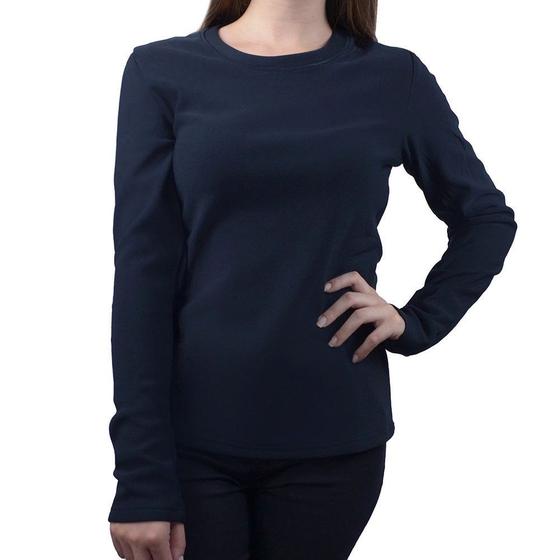 Imagem de Blusa Feminina Facinelli By Mooncity Fleece Marinho - 670356