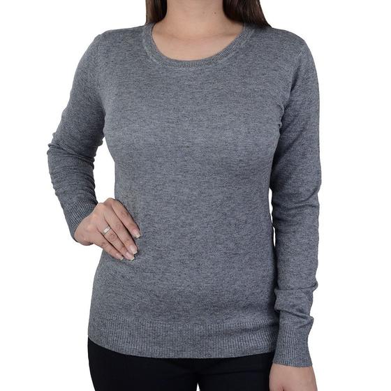 Imagem de Blusa Feminina Facinelli By Mooncity Tricot Cinza Escuro - 651074