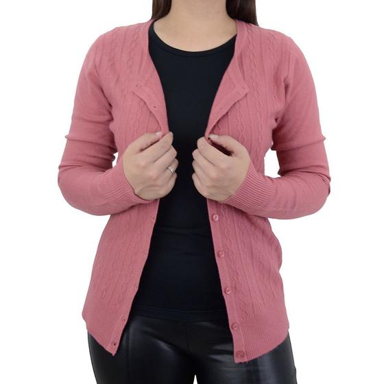 Imagem de Blusa Feminina Facinelli Cardigan Tricot Terra Cota - 651098