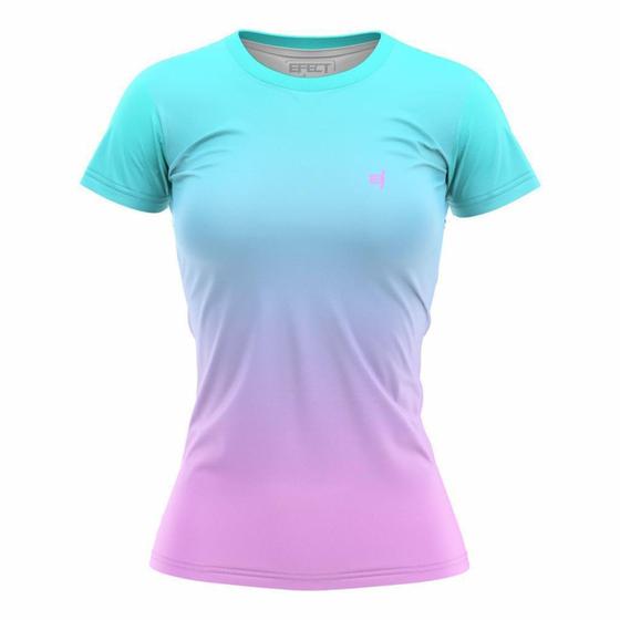 Imagem de Blusa Feminina Fitness Academia Camisa Caminhada Degrade Camiseta Treino Proteção UV50 - Efect