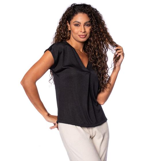 Imagem de Blusa Feminina Giraffe com Prega Frontal Preto