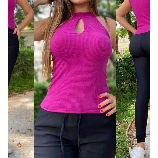 Imagem de Blusa feminina gola alta regata gota